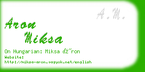aron miksa business card